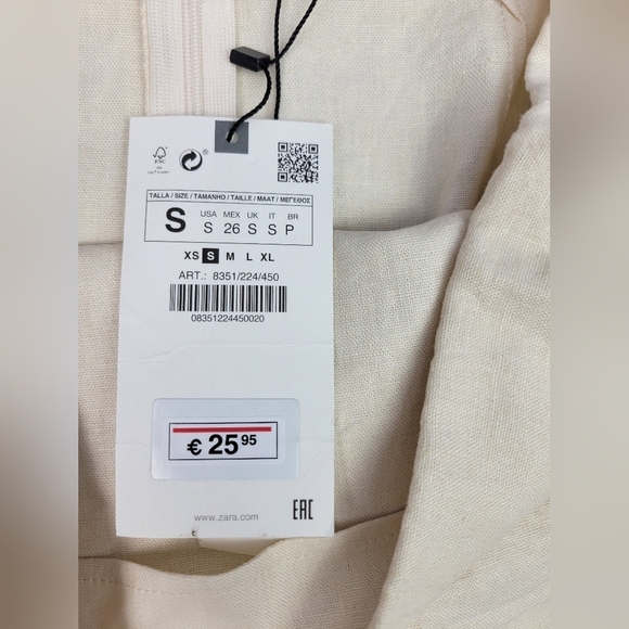 Zara Linen Capiz Shell mini boho beachy Women's Skirt Size S - Picture 14 of 16